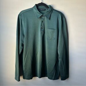Axist Shirt, Men's Size Large, Green, Polo, Long Sleeve, Pocket